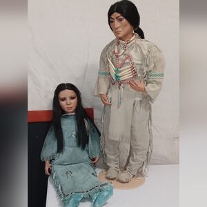 Native American Style Dolls with Beaded Outfits